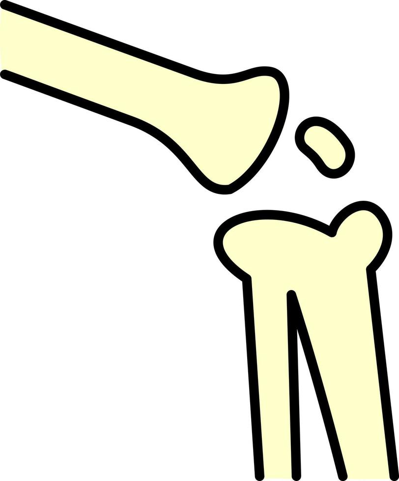 bone, knee, leg color icon vector
