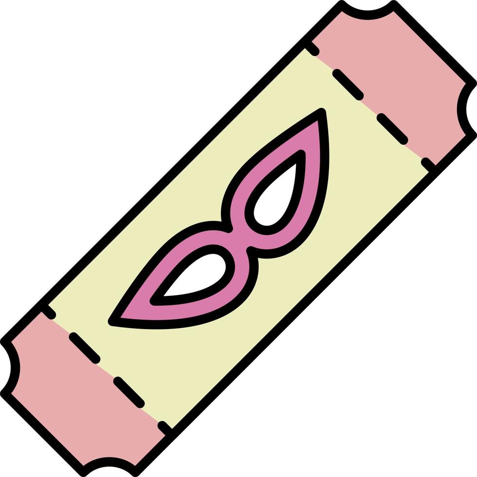 Mardi gras, ticket color icon vector