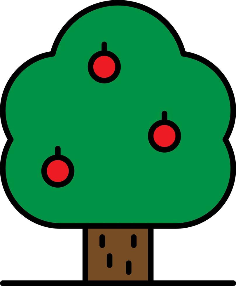 árbol, icono de color manzana vector