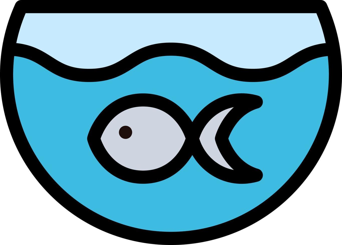 aquarium, with, fish, water color icon vector