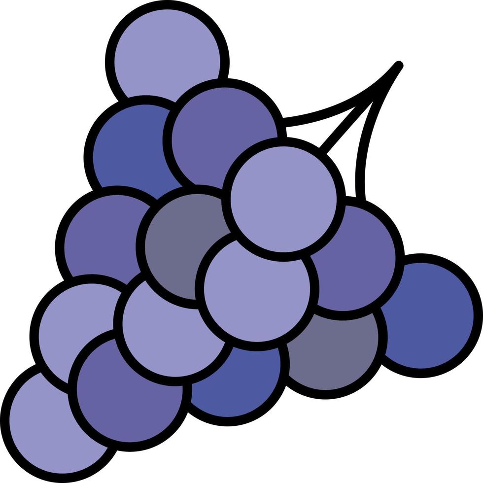 icono de color de uvas vector