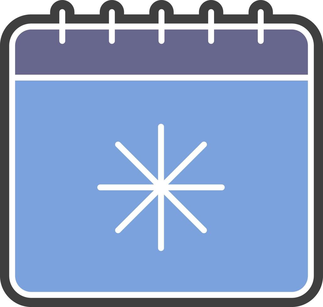 calendario, icono de color de nieve vector