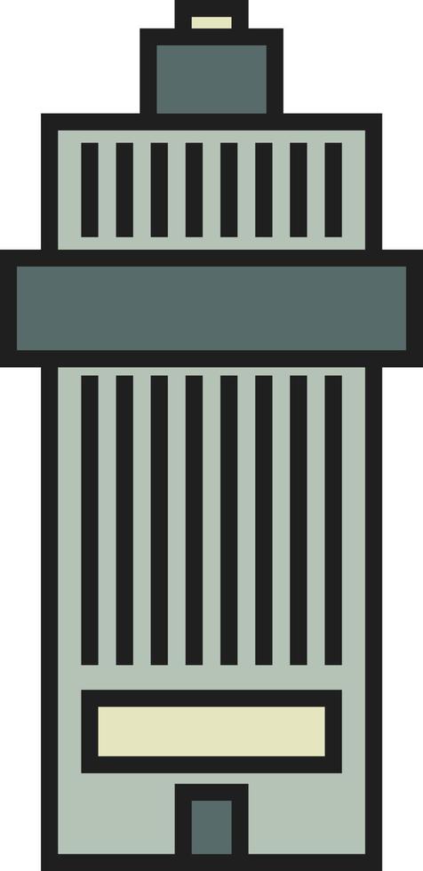 Building outline color icon vector