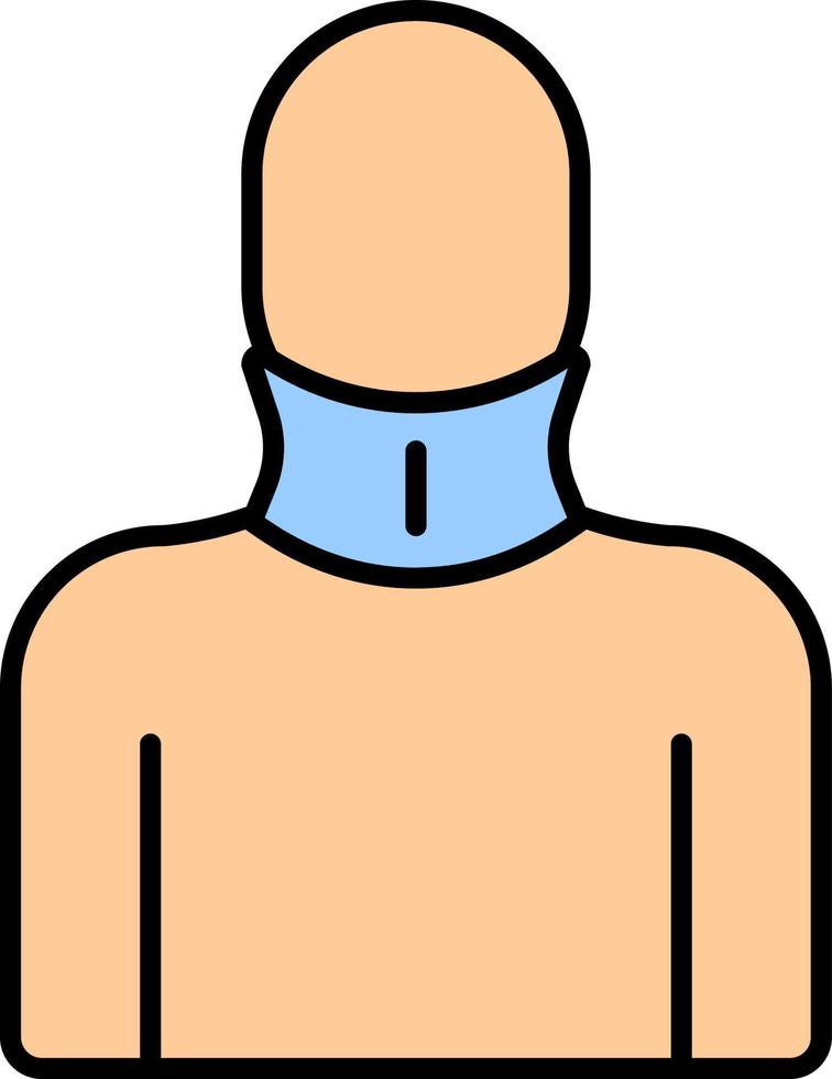 break, neck, gypsum color icon vector