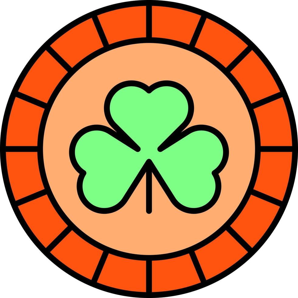 Shamrock circle color icon vector