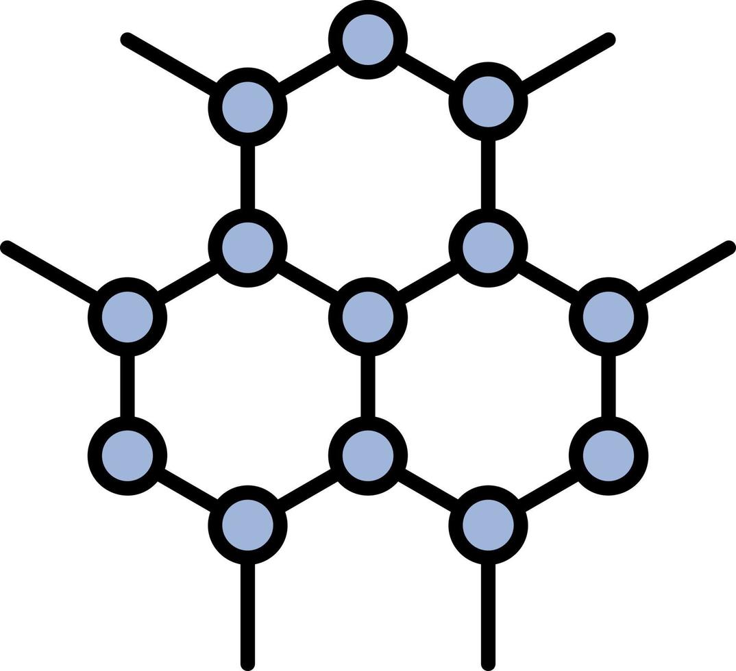 molecule outline color icon vector