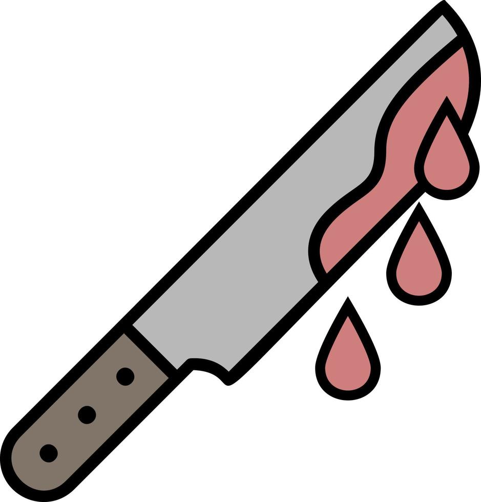 Knife and Blood color icon vector