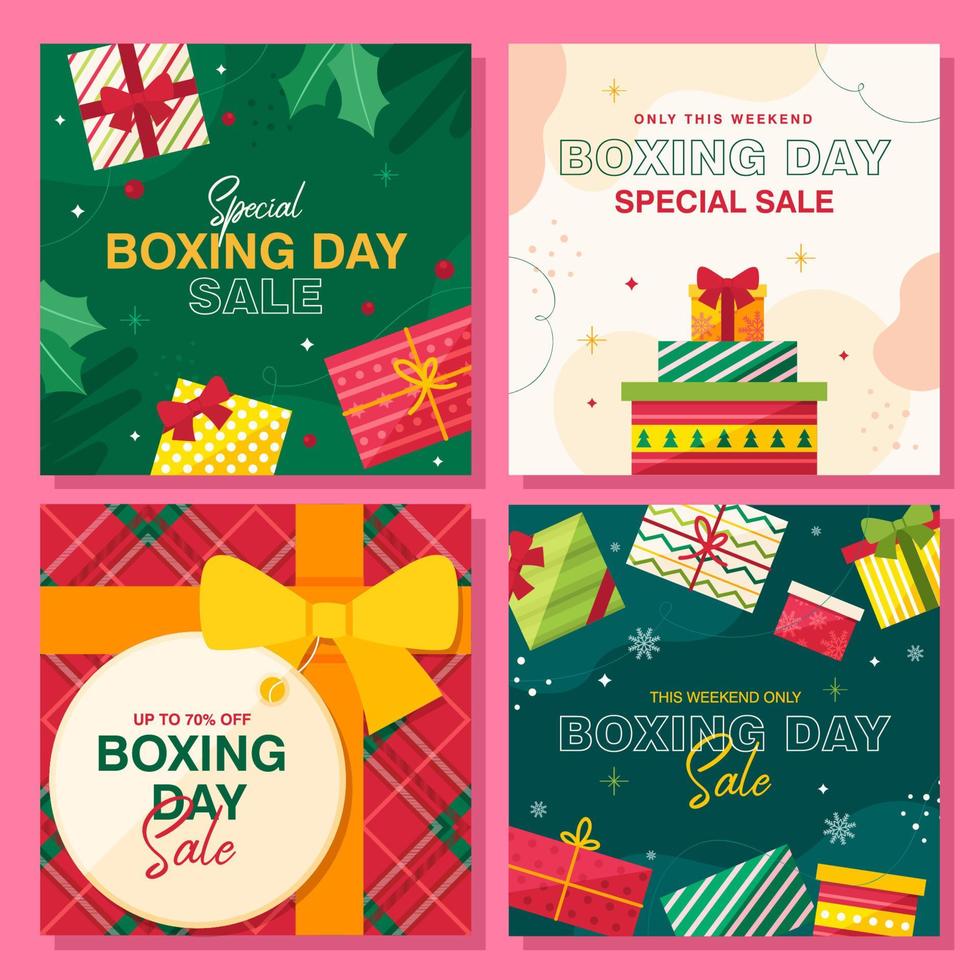 venta de boxing day publicación en redes sociales vector