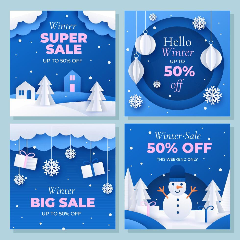 Winter Social Media Template vector