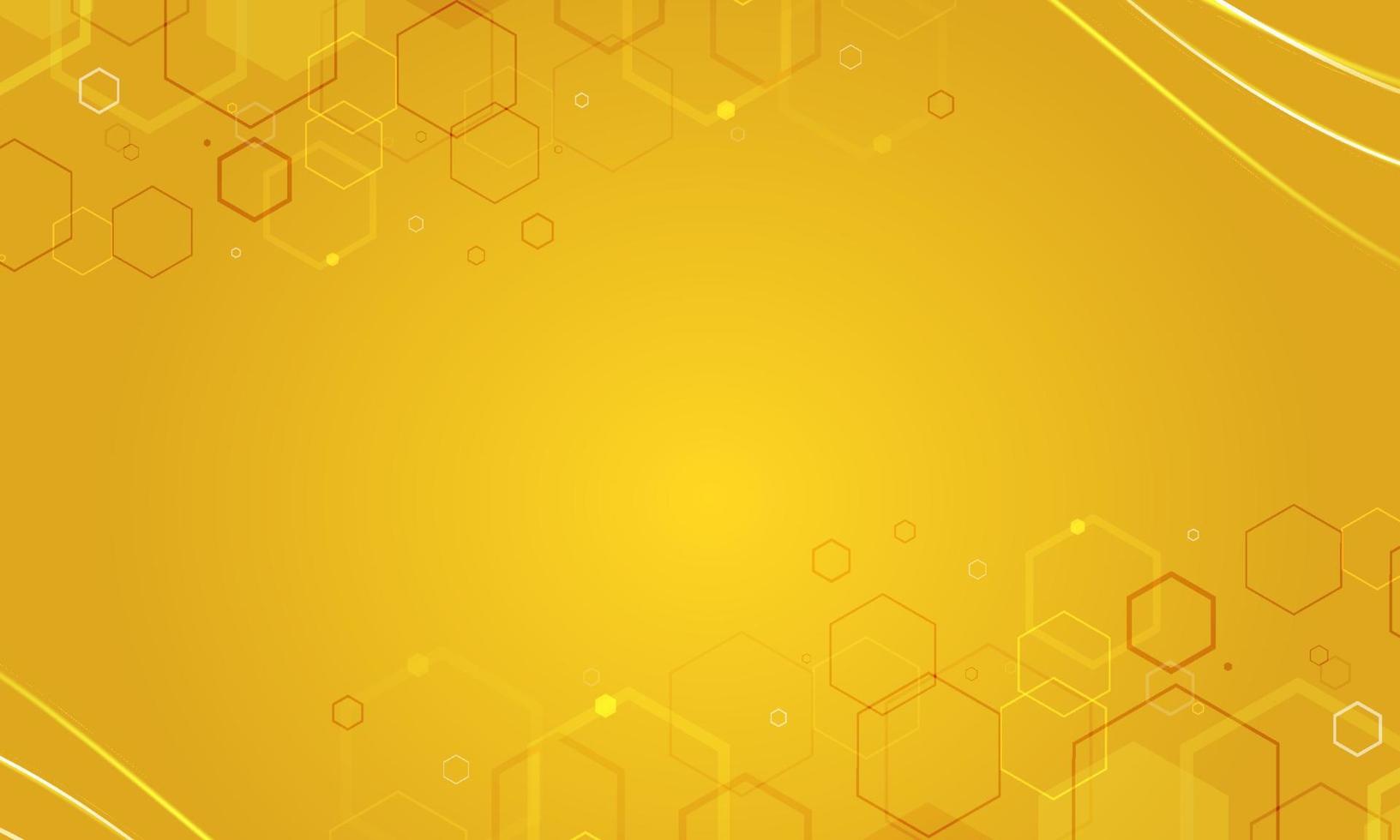 yellow hexagon modern techno background vector