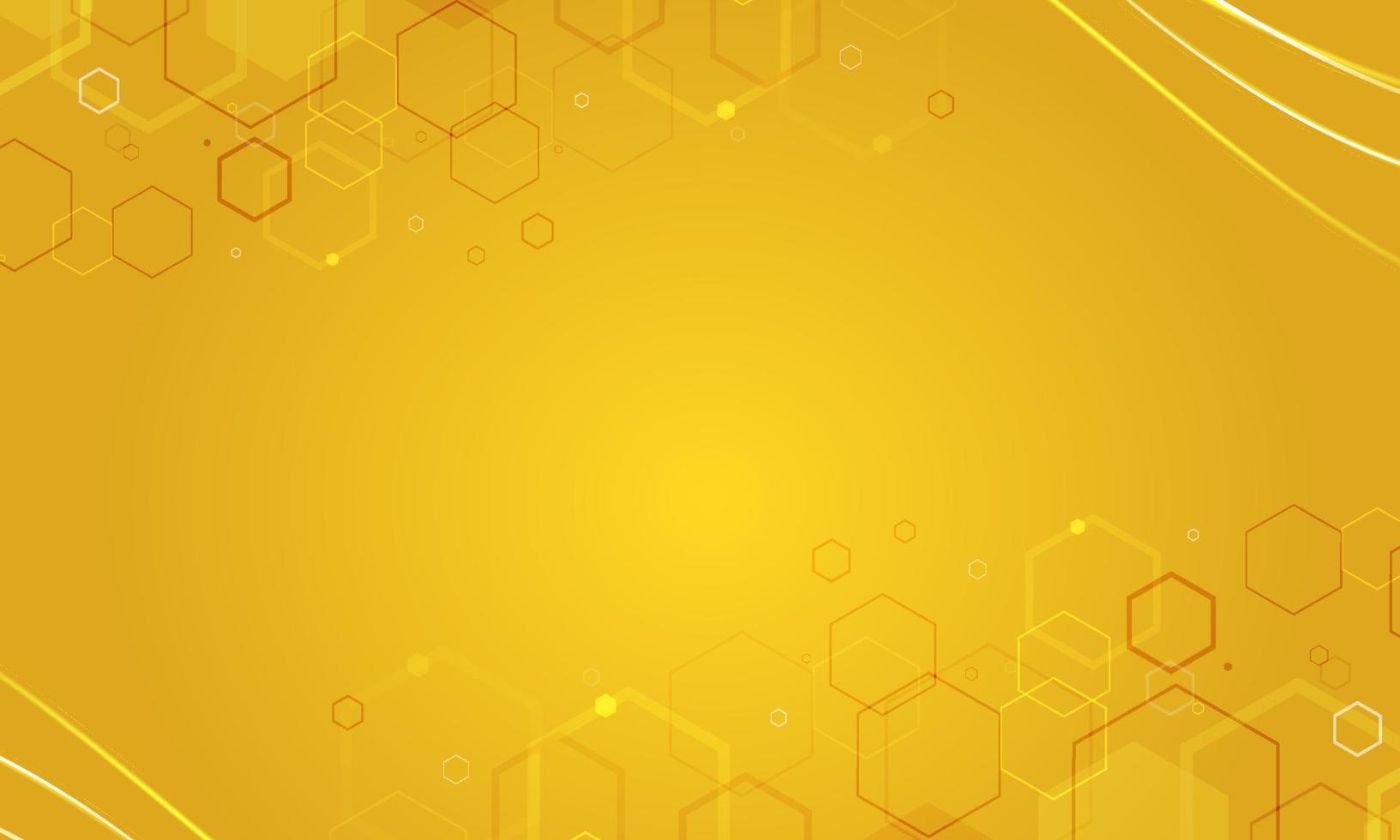 fondo de techno moderno hexagonal amarillo vector