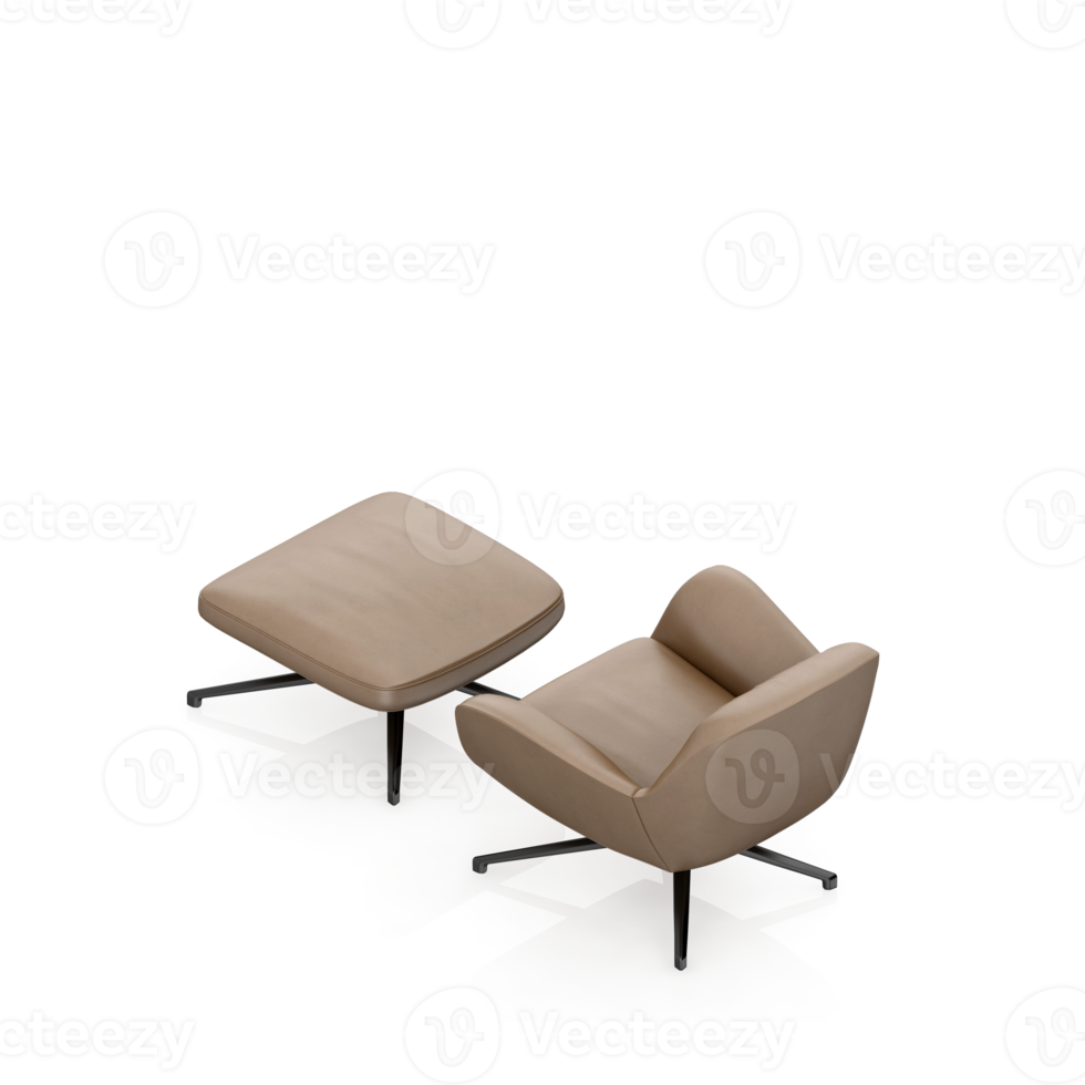 sillón isométrico aislado 3d render png