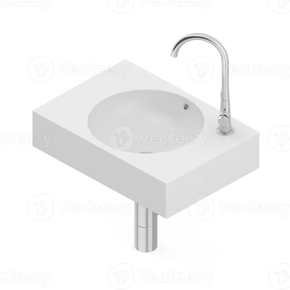 articles de salle de bain isométrique rendu isolé 3d png