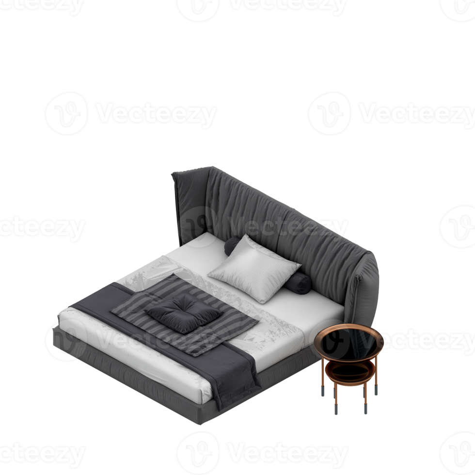 isometrisches schlafzimmer 3d rendern png