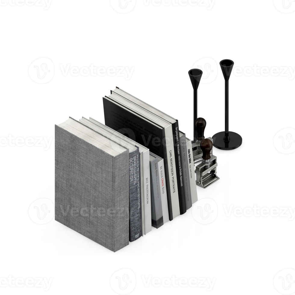 Isometric Books 3D render png