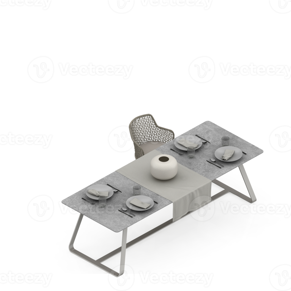 Isometric Table 3D render png