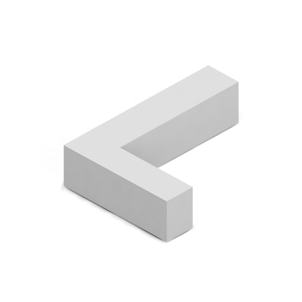 Isometric Alphabet 3D isolated render png