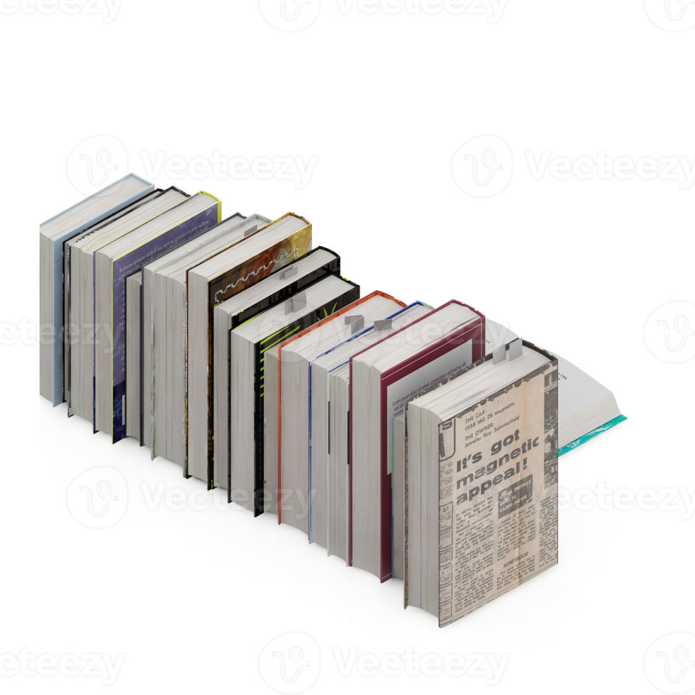 Isometric Books 3D render png