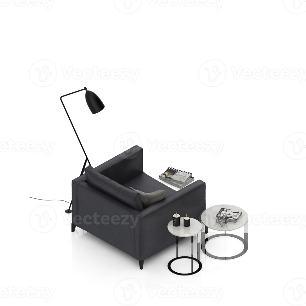 Isometric Armchair Isolated 3D render png