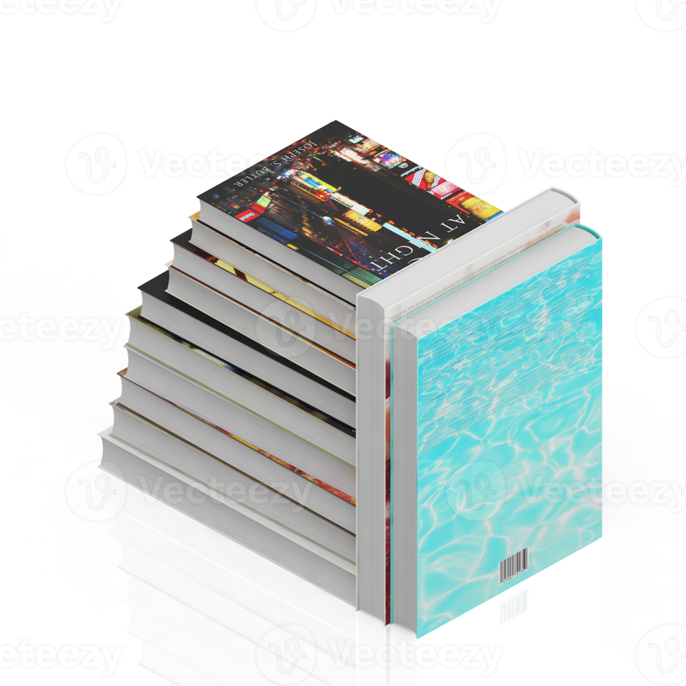 Isometric Books 3D render png