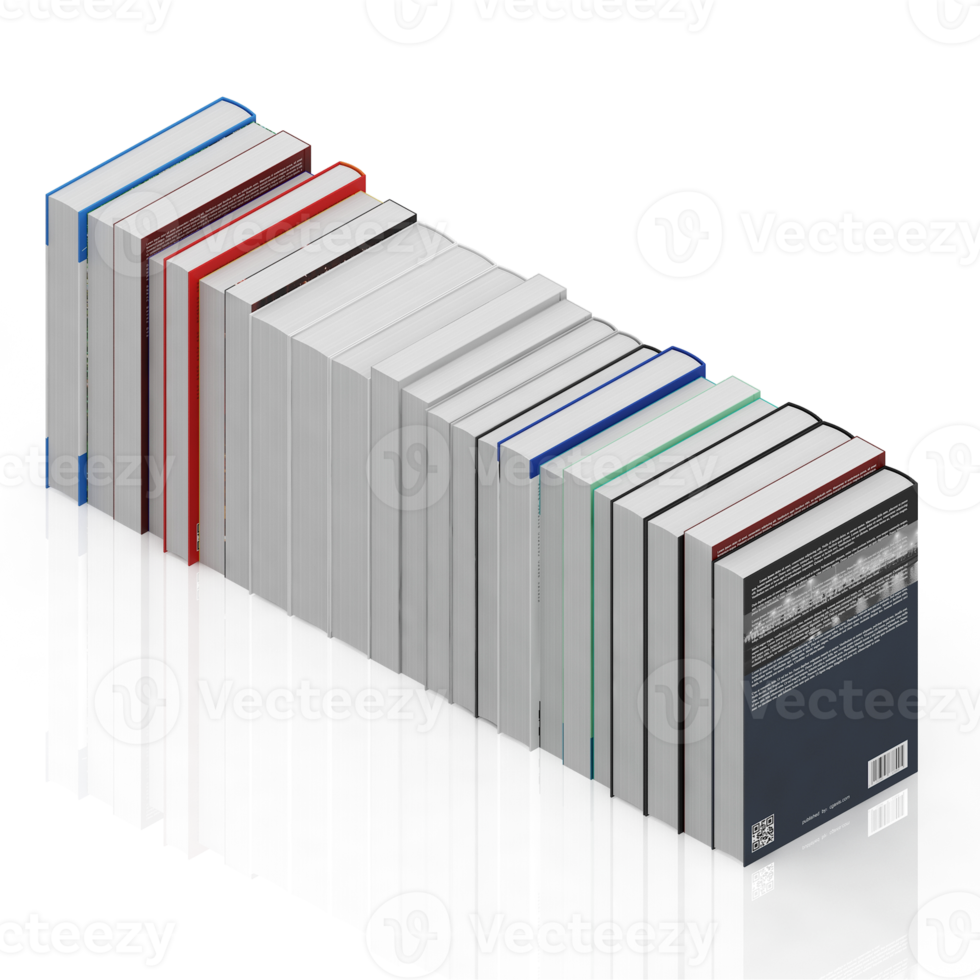 Isometric Books 3D render png