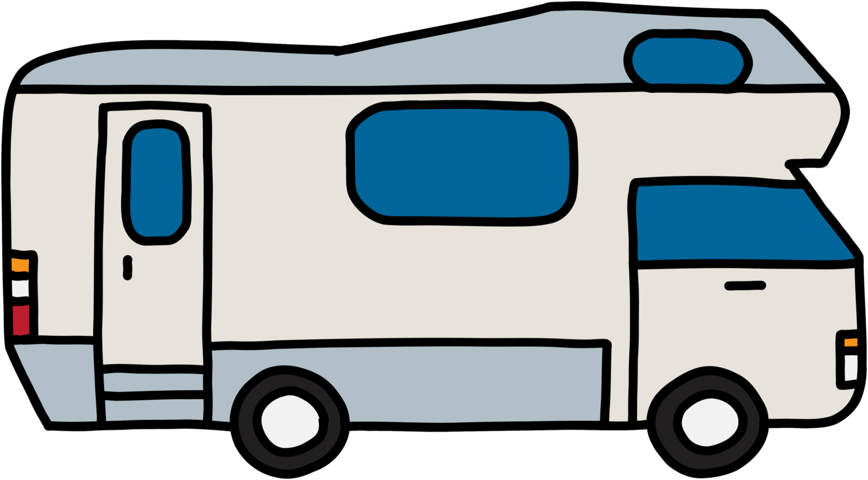 camping-car doodle dessin à main levée. png