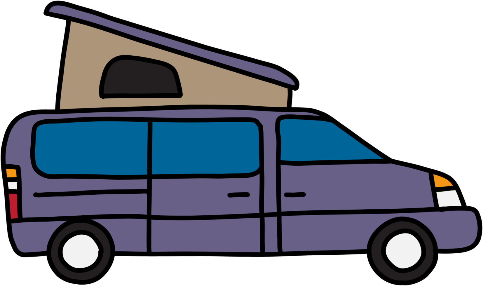 camping-car doodle dessin à main levée. png