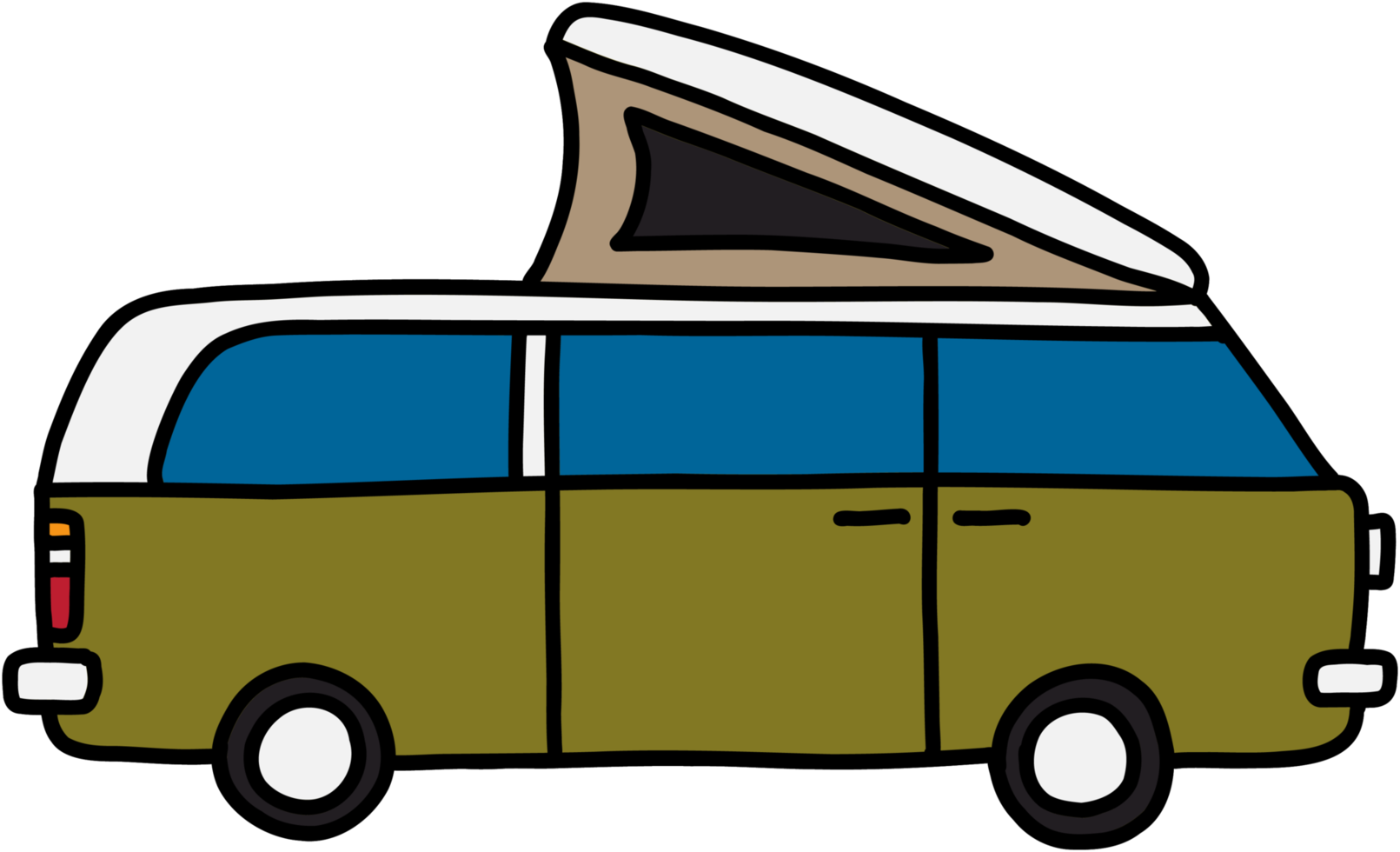 camping-car doodle dessin à main levée. png