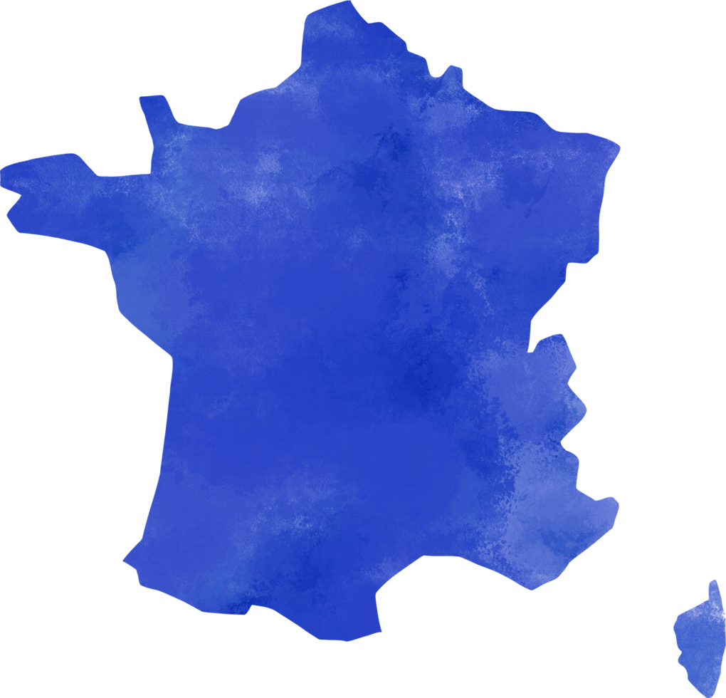 pintura em aquarela do mapa da frança. png