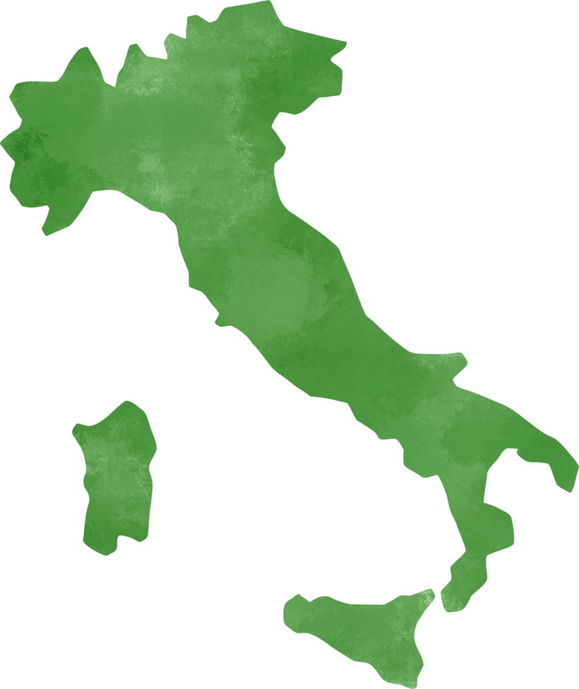 watercolor painting of italy map. png