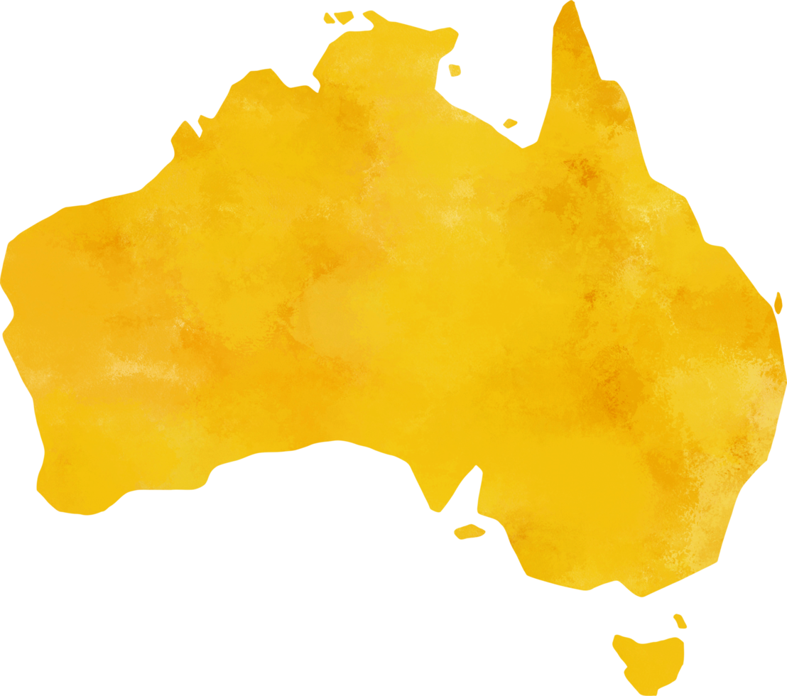 watercolor painting of australia map. png