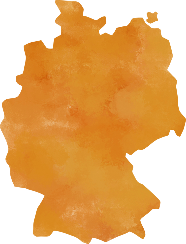 peinture à l'aquarelle de la carte de l'allemagne. png