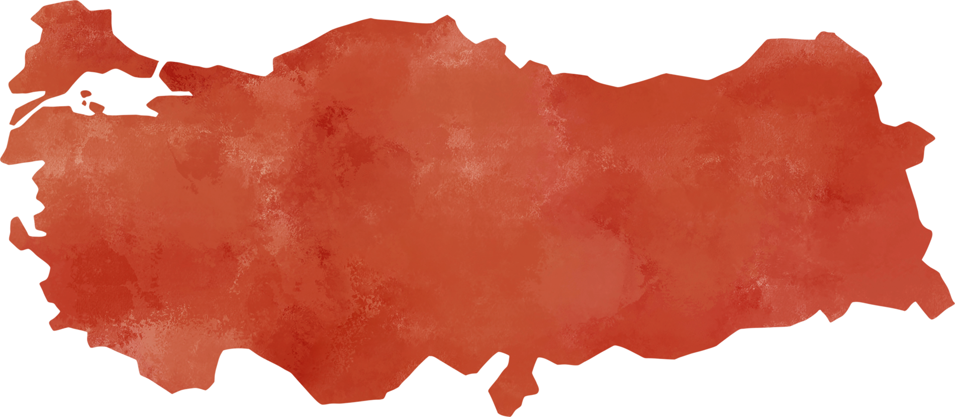 watercolor painting of turkey map. png