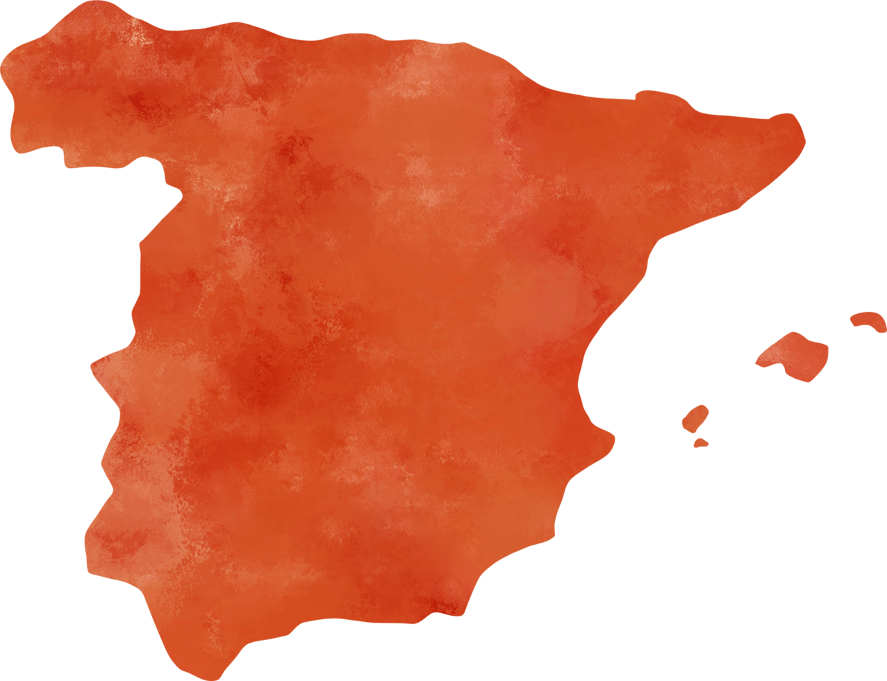 watercolor painting of spain map. png