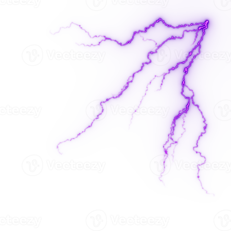 fulmine, elettrico fulmine sciopero durante notte tempesta, impatto, crepa, magico energia veloce png