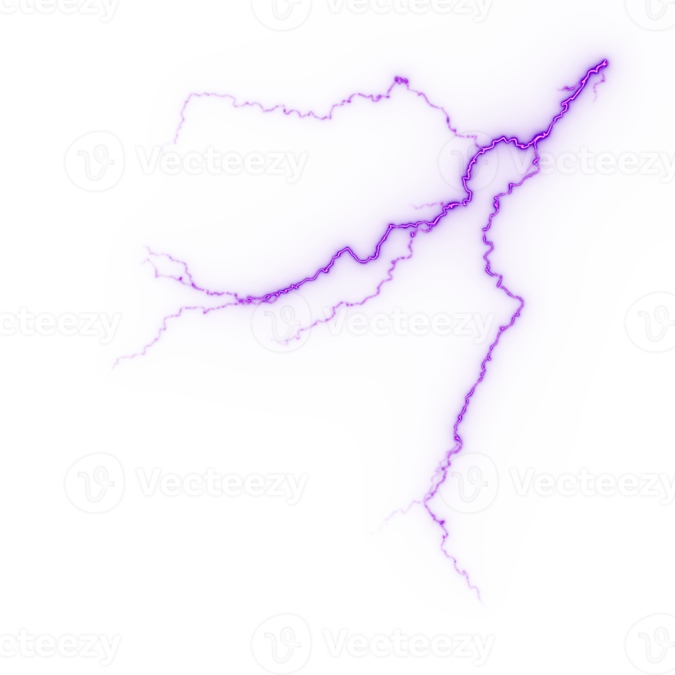 Lightning, electric thunderbolt strike during night storm, impact, crack, magical energy flash png