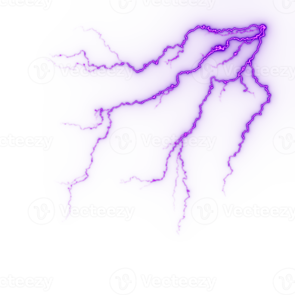 relâmpago, raio elétrico durante tempestade noturna, impacto, rachadura, flash de energia mágica png