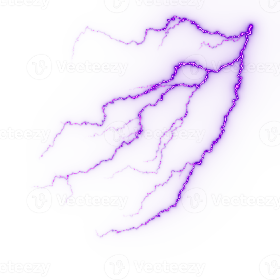 relámpago, golpe de rayo eléctrico durante la tormenta nocturna, impacto, grieta, destello de energía mágica png