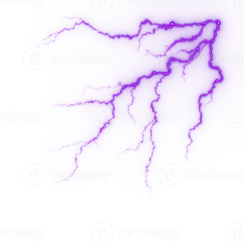 bliksem, elektrisch blikseminslag staking gedurende nacht storm, invloed, scheur, magisch energie flash png