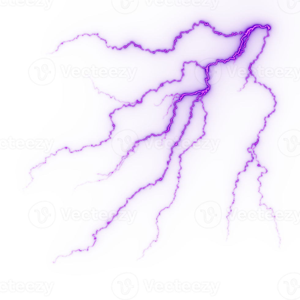 relámpago, golpe de rayo eléctrico durante la tormenta nocturna, impacto, grieta, destello de energía mágica png