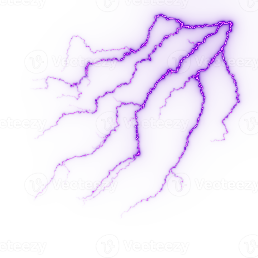 relámpago, golpe de rayo eléctrico durante la tormenta nocturna, impacto, grieta, destello de energía mágica png