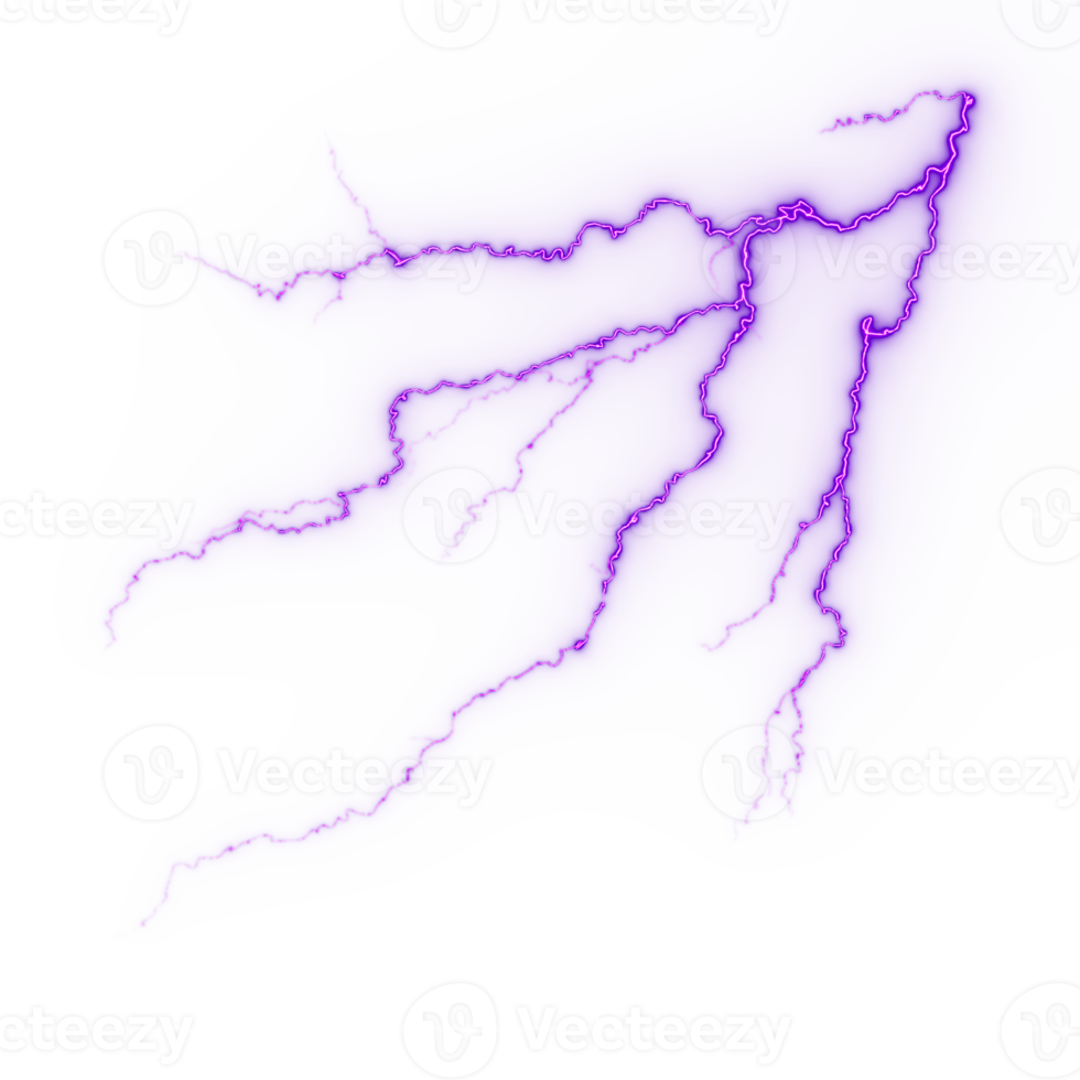 relámpago, golpe de rayo eléctrico durante la tormenta nocturna, impacto, grieta, destello de energía mágica png