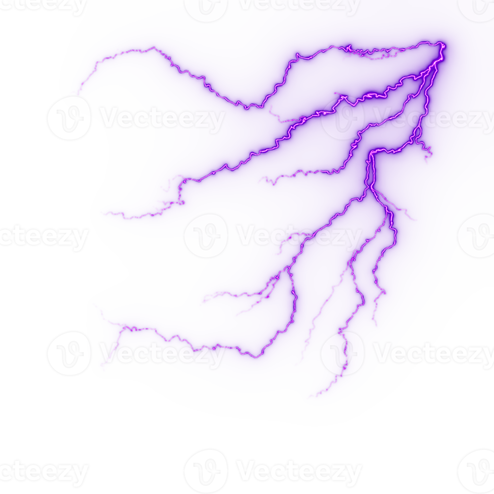 relâmpago, raio elétrico durante tempestade noturna, impacto, rachadura, flash de energia mágica png