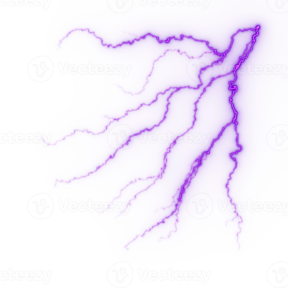 bliksem, elektrisch blikseminslag staking gedurende nacht storm, invloed, scheur, magisch energie flash png