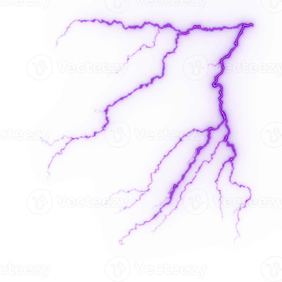 relámpago, golpe de rayo eléctrico durante la tormenta nocturna, impacto, grieta, destello de energía mágica png