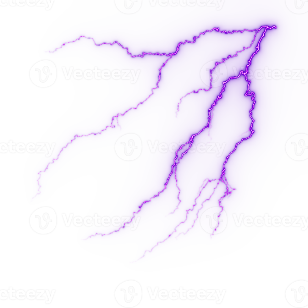 relâmpago, raio elétrico durante tempestade noturna, impacto, rachadura, flash de energia mágica png