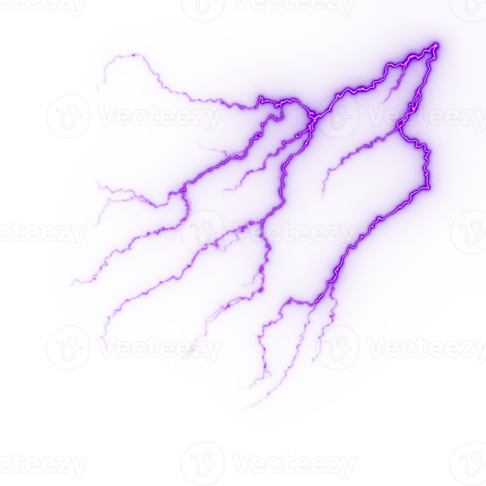 relámpago, golpe de rayo eléctrico durante la tormenta nocturna, impacto, grieta, destello de energía mágica png