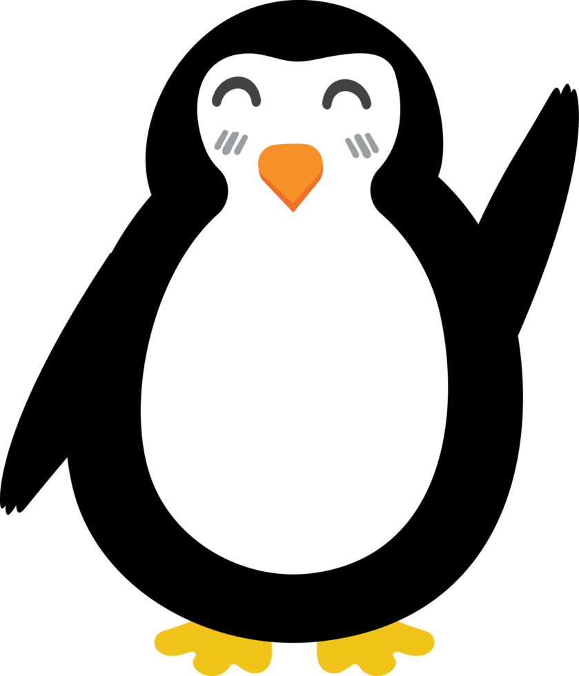 glücklicher pinguin-cartoon-charakter-crop-out png