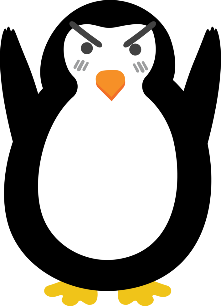 Wütender Pinguin-Cartoon-Figur-Ernte png