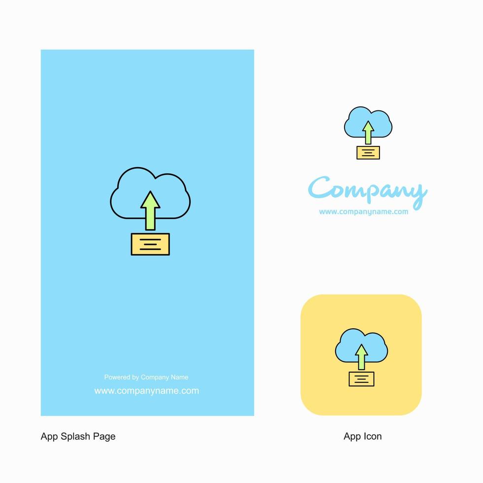 Uploading on cloud Company Logo App Icon and Splash Page Design Creative Business App Design Elements vector